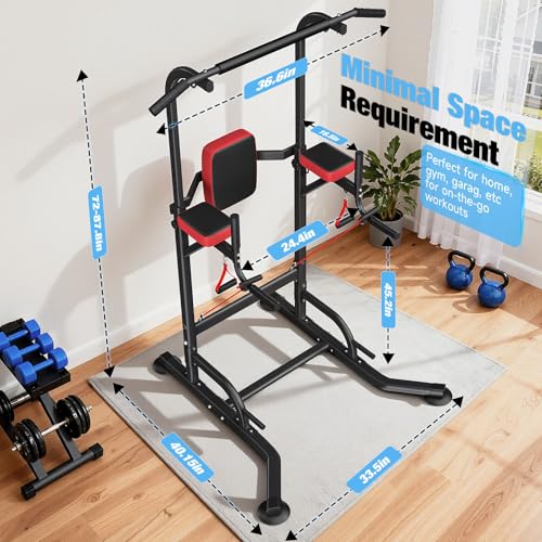 Pull Up Bar Free Standing for Multi-Function Home Gym Strength, Pull Up Dip Station Assistive Trainer Height Adjustable, Power Tower Training Heavy-Duty Fitness Equipment
