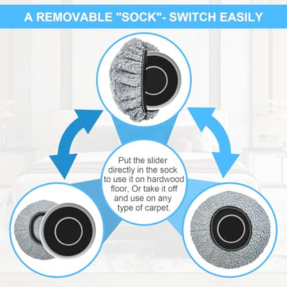 New Upgrade Furniture Sliders - Multi-Surface 3-in-1 Movers Sliders - size: 4.3in Round 8+4+1Pack