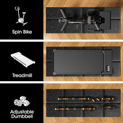 Walking Pad Mat for Carpet, Walking Pad Mat for Hardwood Floors, High Density, 0.2" Thickness, Folable, Floor Protection for Bike, Elliptical, Treadmill - size: 55.2"L x 23.6"W x 0.2"Th