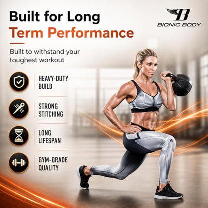 Bionic Body by Kim Lyons Soft Kettlebell with Handle | Soft Weight for Strength Training, Conditioning, Core & Full Body Workouts | Ergonomic Grip | Home Gym, Cross Training, HIIT & Functional Fitness Equipment - style: Orange - 10 LB