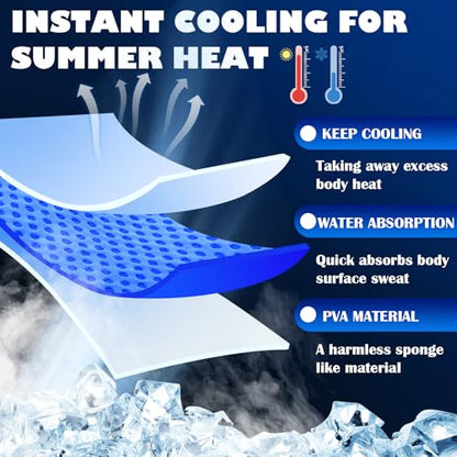 4 Pcs Cooling Towel PVA Cooling Neck Wraps Instant for Neck 34x4 in Long Lasting Reusable Breathable Chilly Towel for Yoga Sport Running Gym Workout Camping Fitness(Blue,Green,Red,Grey)
