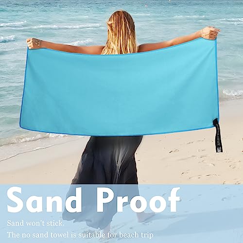 Microfiber Travel Towel, Quick Dry Camping & Gym Towel. Compact - color: Marineblue, size: M:20"×40"