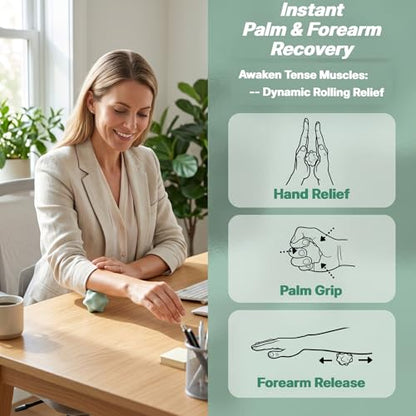 2-Piece Trigger Point Massage Set: High-Density Solid Tools for Deep Tissue Relief, Portable Desk & Travel Kit for Tech Neck, Forearm & Hand Tension, Muscle Knots