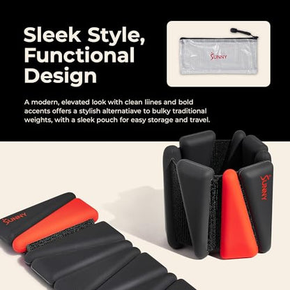 Sunny Health & Fitness Ankle Weights for Women & Men – Adjustable Wrist, Arm & Leg Weights in 1-2 lb Pairs | Ideal for Walking, Pilates, Yoga, Cardio & Strength Training - style: 2 LB