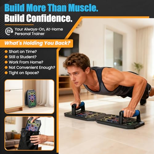 Portable Push Up Board - 20 in 1 Foldable Pushup Board Fitness