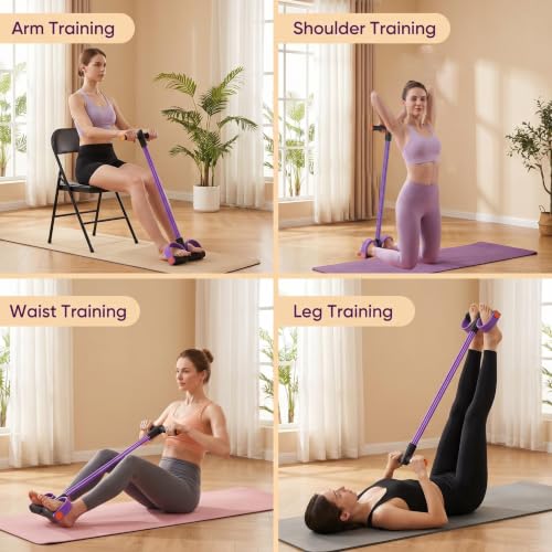 Upgraded Durable 6-Tube Pedal Resistance Strap with Handle, Natural Rubber Fitness Resistance Strap, Multifunctional Fitness Strap, Suitable for Abdominal, Waist, arm, and Leg Shaping Training