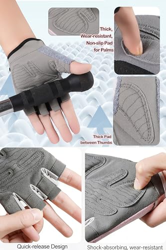 Fingerless Cycling Gloves Men Women Breathable Mesh Anti-Slip Workout Gloves for Fishing Gym Exercise Fitness Rowing - size: Medium