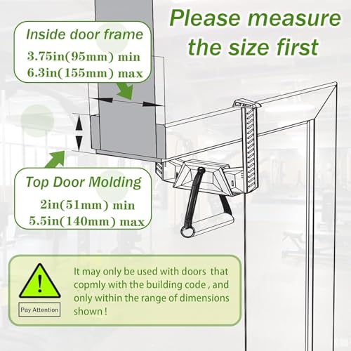 Portable Pull Up Bar - Adjustable Doorway Home Gym with 330lbs Capacity - No Screw Installation for Workout Anywhere - Lightweight Travel Fitness Equipment