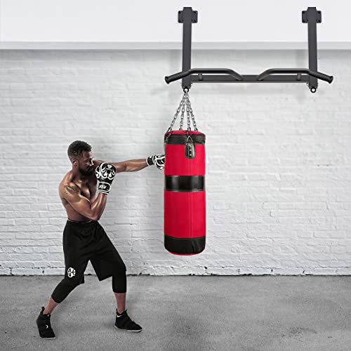 Kipika 32" Ceiling Mounted Pull Up Bar - Heavy Duty, Highly Adjustable, Multifunctional Chin Up Bar - Home Gym System with Punching Bag Hanger and Resistance Bands Training - color: Joist Pull Up Bar