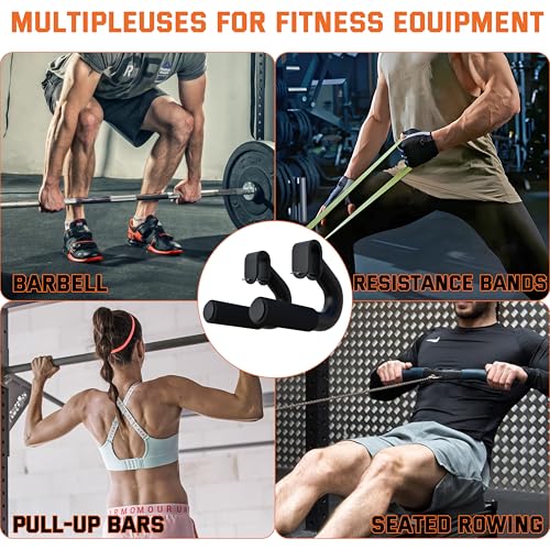 Neutral Grip Handles for Pull Up,1000 lbs Heavy Duty Steel Pull Up Handles,Ergonomic Portable Hooks for Barbell Row Deadlift Resistant Bands for Home Gym Fitness Enthusiasts-2 Pack