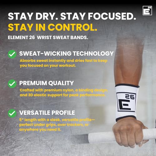 Wicking Wrist Sweat Bands (4 Pack) - for Men, Women, Cross Training, Weightlifting, Functional Fitness, WODs, Sports - size: Large