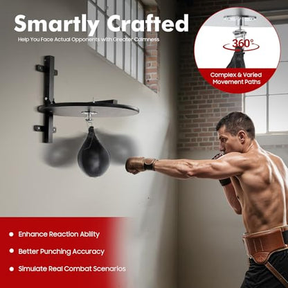 Heavy Duty Adjustable Speed Bag Platform Kit 24", Professional Fitness Ball Boxing Reaction Training Kit, Adjustable Height Wall Mounted Fitness Ball Boxing Reaction Training Equipment