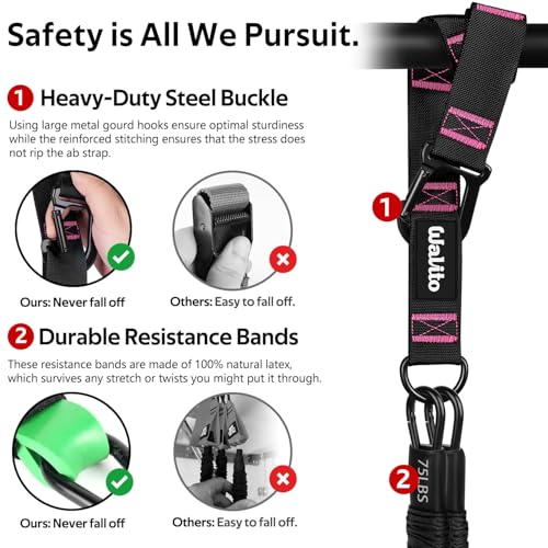 Pull Up Assistance Bands Set, Heavy Duty Adjustable Pull Up Assist Band with Feet Rest, Strength Training Bands for Home Gym Fitness, Pull-Up Bar, Calisthenics and Body Stretching