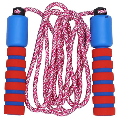 2Pcs Counting Jump Rope, Cotton Skipping Rope with Digital Counter, Interactive Fitness for Workout and Game, Purple-Pink and Red-Blue Pair