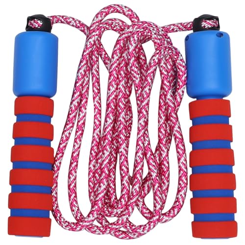 Happyyami 2pcs Counting Jump Rope, Electronic Skipping Rope with Digital Counter, Cotton Braided Design in Purple/pink and Red/blue, Interactive Fitness for Workout and Play