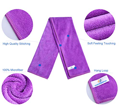 HOPESHINE Gyms Towels for Men & Women Microfiber Exercise Fitness Home Absorbent Sweat Yoga Towels Sports Towels Soft Fast Drying 16inch x32inch 3-Pack - color: Blue+purple+grey 3-pack