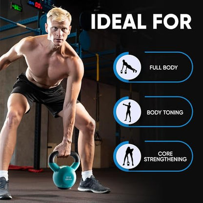 Kettlebell Sets Professional Grade - Strength Training Kettlebells for Home Workout - Cast Iron Kettle Bell Weight Sets for Men & Women with Special Protective Bottom