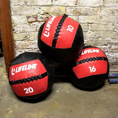Lifeline Wall Ball Weighted Medicine Ball Core Strength with Sewn Exterior - Coordination, Stability, Cardio, Plyometrics, Crossfit