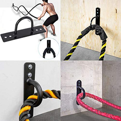 Battle Ropes Anchor, Battle Rope Wall Ceiling Mount Kit Bracket Hook for Suspension Straps Crossfit Gymnastic Rings, Body Weight Strength Training Systems, Yoga Swings Hammocks, Boxing Equipment - color: 2 sets Black