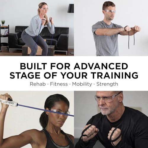 THERABAND Resistance Tubes, Advanced Set, Blue & Black, 5 ft Latex Tubing, Home or Clinic Use, Cut-to-Fit, Color-Coded Resistance Bands for Upper & Lower Body Workouts