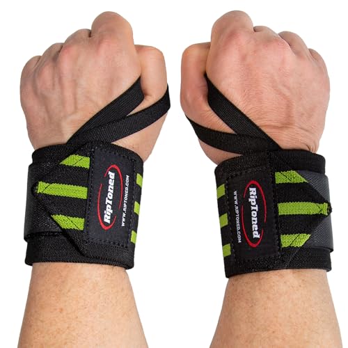 Wrist Wraps for Weightlifting – USPA & USAPL Approved – Stiff or Flex – 18" Gym Wrist Straps with Thumb Loop – Maximum Support for Men & Women - color: Green, size: Stiff Fit