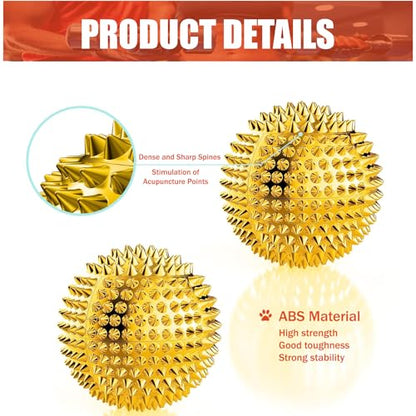 Magnet Balls - Hand & Foot Massage Ball, Spiky Massage Orb, 3.2cm Gold