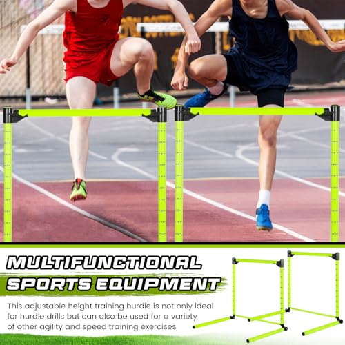 Gemscream 2 Pcs Adjustable Height Training Hurdle 23. 62'' Detachable Hurdles Track and Field Equipment Agility Speed Training Equipment with Scale for Soccer Basketball Obstacle Courses Workout