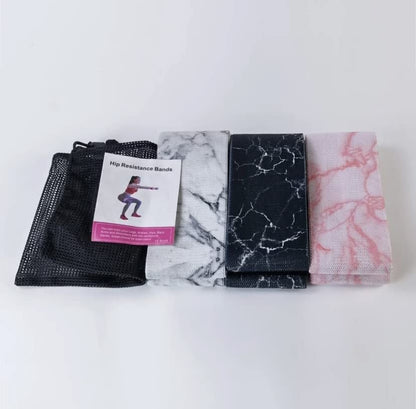 Resistance Band Set - Non Slip Cloth Exercise Bands to Workout Glutes, Thighs & Legs - Includes Booty Band Training Pamphlet for Gym & Home Fitness, Yoga, Pilates for Men/Women - 3 Levels