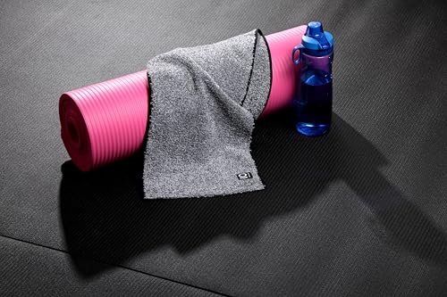 Yoga Towel - Infused with Activated Charcoal to Detoxify and Sweat - Made with Eco-Friendly Aqua-Cotton Yarn - Biodegradable and Sustainable - All Ages - color: Eco Sweat Charcoal Workout Towel