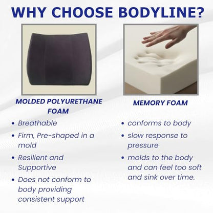 Bodyline Back-Huggar - Traditonal/Regular Style - The Original Lumbar Cushion - Black