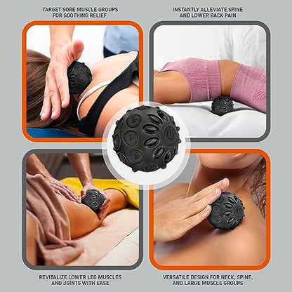Vibrating Massage Ball, Silicone Recovery Roller with 2 Massage Speeds, Textured Massager Ball for Muscles and Tissues, Post-Workout Recovery Device, Battery Operated and Easy to Clean
