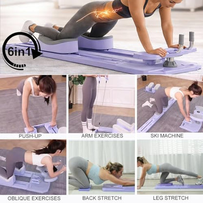 Spine Twist & Stretch Trainer Machine,Adjustable Knee Slide Ab Glider with Dual Rails,Detachable Low Impact Home Workout Equipment for Abs, Glutes, Thighs & Full Body Training