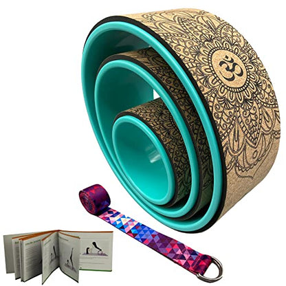 Aozora Yoga Wheel 13" with Most Detailed Book Step by Step Guide on How to Do 30+ Poses,! Perfect for Stretching and Improving Backbends