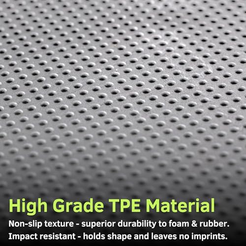 Performance Series Interlocking Floor Tiles - Durable ½ in TPE (Rubber Like, NOT Foam, no Odor) - Gym Flooring for Weights & Heavy Equipment - Gray, 30 SqFt (12 Pack) - Made in USA