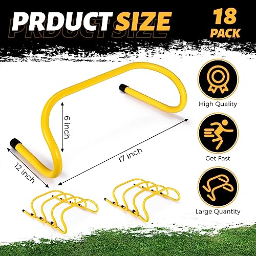 Wettarn 18 Pcs 6" Speed Training Hurdles Mini Agility Hurdles Bulk - color: Yellow