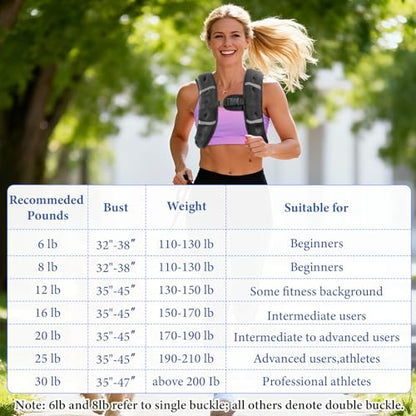 Weighted Vest for Woman Men, 8 Lbs Weight Running Vest Daily Workout Strength Training with Reflective Stripe, Size Adjustable for Comfortable Fitted