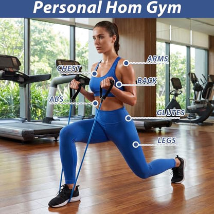 11 Pack Resistance Bands with Handles 5 Tube Exercise Band Handle 5 Bands Workout Door Anchor Straps for Muscle Recovery Home Gym Strength Training for Men Women