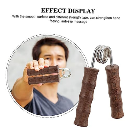 1pair Wooden Hand Gripper Kit Fitness Arm Strength Trainer Non-skid Grip for Home Gym Hand Exerciser for Strengthening Fingers Forearms for Workout Enthusiasts