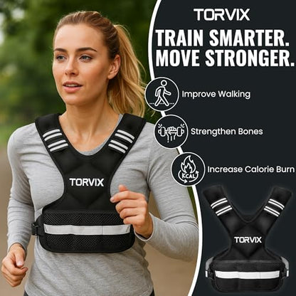 Adjustable Weighted Vest for Women and Men 6-15 lbs - Weight Vest for Walking, Weights for Workout Exercise Fitness Gym - Running Walking Training Vest with Reflective Strips & Pocket