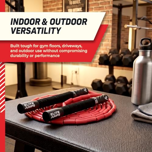 Freestyle Beaded Jump Rope for Cardio Training - Workout Jump Rope with Unbreakable Long Handles and Shatterproof Beads - Designed for Beginners or Pros - Ideal Fitness