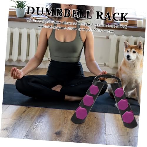 ibasenice Compact Dumbbell and Kettlebell Rack 3-tier Rotating Weight Storage Stand Large Size Home Gym Organizer for Strength Training Equipment and Fitness Spaces