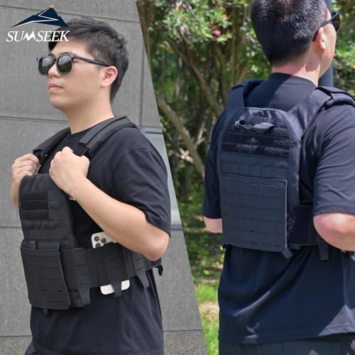 Weighted Vest for Men Adjustable Heavy Duty Training Vest with MOLLE System,Strength Training, Running and Workouts