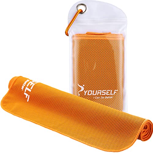 Cooling Towel, Cooling Towels for Neck,40" x 12"Ice Towel for Instant Cooling Relief, Soft Breathable Chilly Towel, Perfect Yoga, Golf, Sports, Gym, Workout, Athletes Towel (1PC-Orange)