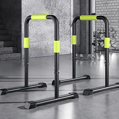 Dip Station Adjustable Dip Stand Heavy Duty Dip Bar, 550LBS Loading Capacity, Parallel Bars for Home and Gym Workout, Calisthenics, Strength Training