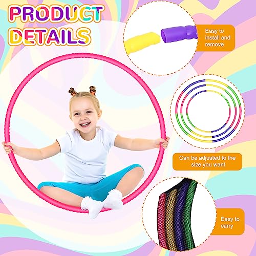 Syhood 12 Pcs Hoops for Kids Plastic, Green, Rose, Yellow, Purple - color: Green, Rose, Yellow, Purple