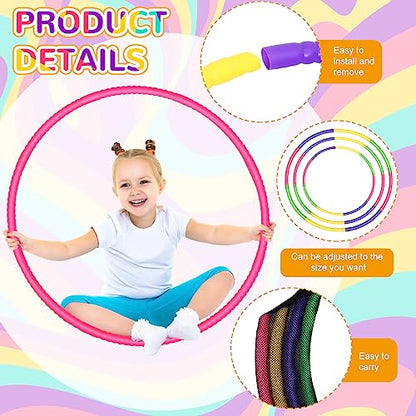 Syhood 12 Pcs Hoops for Kids Plastic, Green, Rose, Yellow, Purple - color: Green, Rose, Yellow, Purple