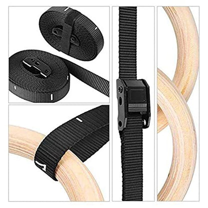 2Pcs Fitness Rings Training Ring New Wooden 32mm Exercise Fitness Gymnastic Rings Gym Exercise