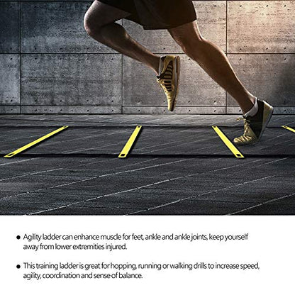 Greensen 13ft Training Ladder & Speed Cones Training Set Speed and Balance Training Ladder Ladder Exercise Workout Equipment for Soccer Speed Football Fitness Feet