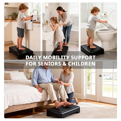 Mobility Step Stool for Kids & SeniorsNon-Slip Platform Indoor and Outdoor, One Step Stool for Car, Bedside, Office, Shower, Stairs,Portable Riser, 400 LBS Capacity