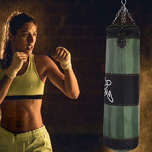 Boxing Punch Bag Heavy Duty Punching Bag with Chains for Boxing Training Fitness Sandbag(1m Green) Martial Arts
